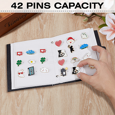 Imitation Leather Earring Displays Storage Book EDIS-WH0022-45B-1
