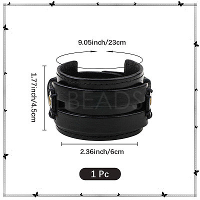 1Pc Cowhide Cord Wide Cord Bracelets BJEW-CL0001-07A-1