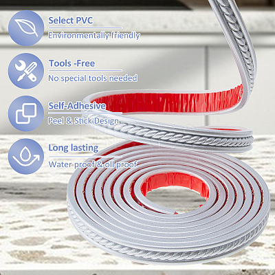 PVC Self-adhesive Flexible Molding Trim DIY-WH0671-023B-1