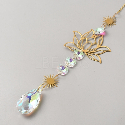 Glass & Alloy Hanging Suncatchers AJEW-WH0481-177I-1