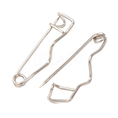 Iron Crimp Safety Pin Brooch Findings JEWB-Z050-01P-02-1