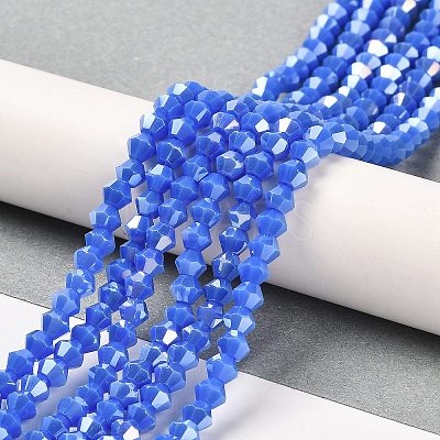 Opaque Solid Color Electroplate Glass Beads Strands LS-GLAA-F029-P4mm-A11-1