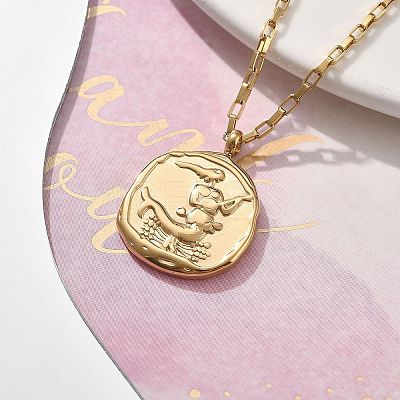 304 Stainless Steel Constellation Pendant Necklaces NJEW-K392-01G-04-1