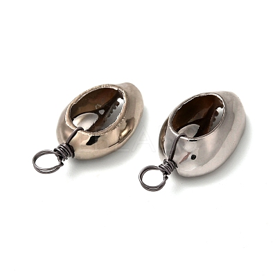 Electroplated Shell Beads Pendants PALLOY-JF01002-01-1