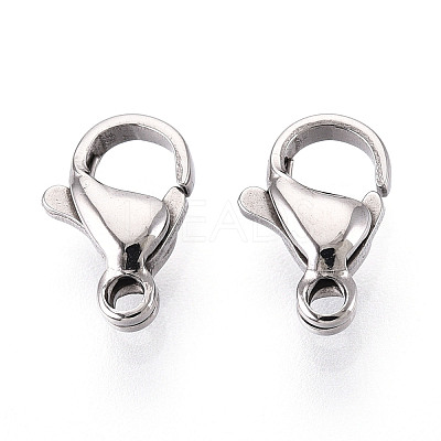 304 Stainless Steel Lobster Claw Clasps STAS-T065-10mm-34P-1