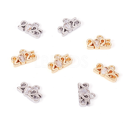 8Pcs 2 Colors Glass Charms KK-TA0001-77-1