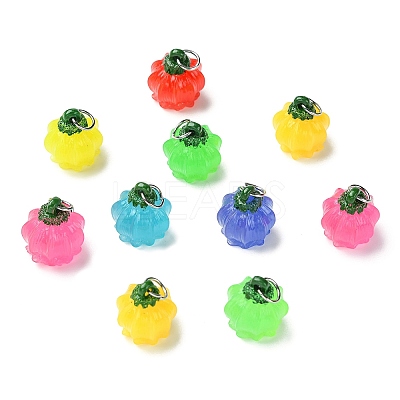 35Pcs 7 Colors Luminous Opaque Resin Pendants RESI-CJ0005-42-1