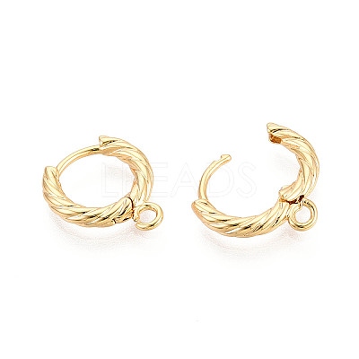 Brass Hoop Earring Findings X-KK-N263-128G-1