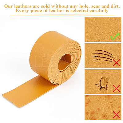 2M Flat Double Face Lychee Pattern Imitation Leather Band LC-WH0010-01B-05-1