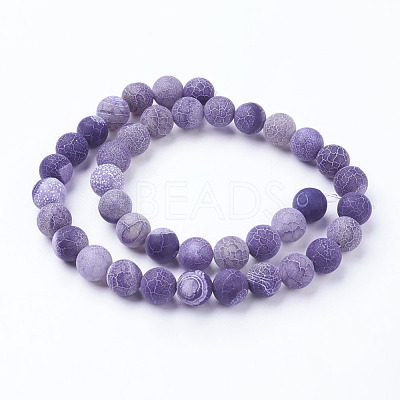 Natural Crackle Agate Beads Strands G-G055-10mm-8-1