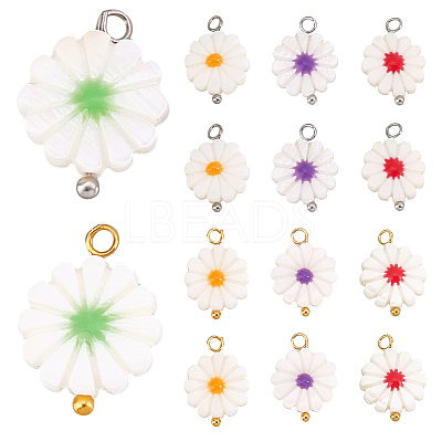 16Pcs Natural Freshwater Shell Pendants PALLOY-PH01720-1