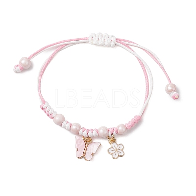 Adjustable Nylon Cord Braided Bead Bracelets for Women BJEW-JB11409-01-1