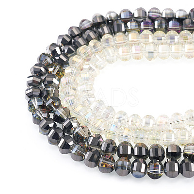 2 Strands 2 Styles Electroplate Transparent Glass Beads Strands EGLA-TA0013-68-1