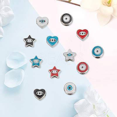 72Pcs 12 Style CCB Plastic European Beads CCB-AR0001-09-1