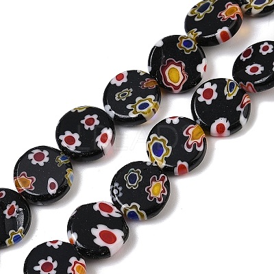 Handmade Millefiori Lampwork Beads Strands LAMP-G166-17B-01-1