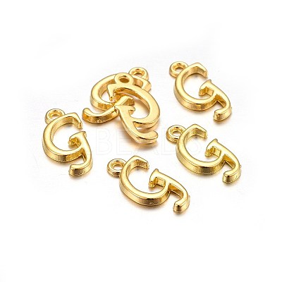 Golden Plated Alloy Letter Pendants LS-PALLOY-J718-01G-G-1