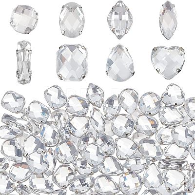 80Pcs 8 Style Acrylic Sew on Rhinestone OACR-FG0001-17-1