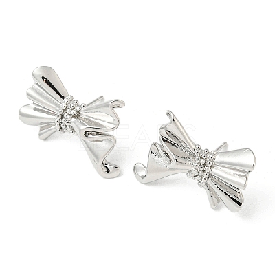 Bowknot Rack Plating Brass Stud Earrings EJEW-F331-31P-1