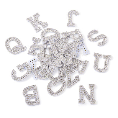 Alphabet Resin Rhinestone Patches DIY-TAC0005-45A-1
