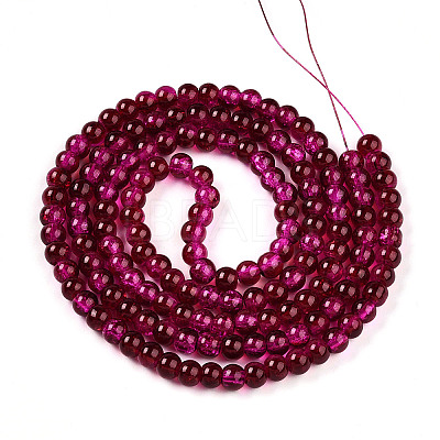 Spray Painted Crackle Glass Beads Strands CCG-Q002-6mm-08-1
