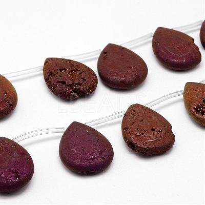 Electroplated Natural Quartz Crystal Beads Strands G-G891-03-1