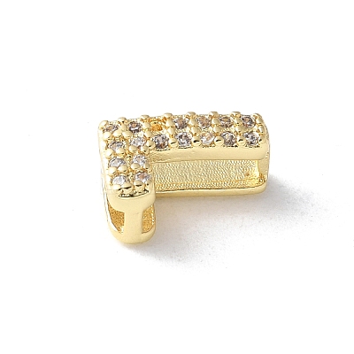 Brass Micro Pave Clear Cubic Zirconia Initial Multi-strand Links KK-S520-01G-12-1