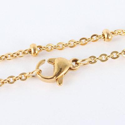 304 Stainless Steel Chain Necklaces MAK-N016-10G-1