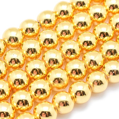 Electroplate Non-magnetic Synthetic Hematite Beads Strands G-L485-01E-G-1