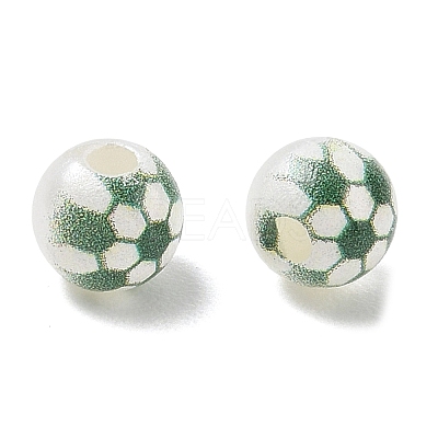 Sports Printed ABS Plastic Beads PL-CBA1C22-06-1