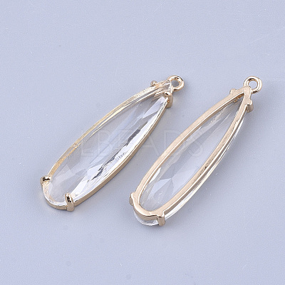 Transparent Glass Pendants X-GLAA-T007-15F-1