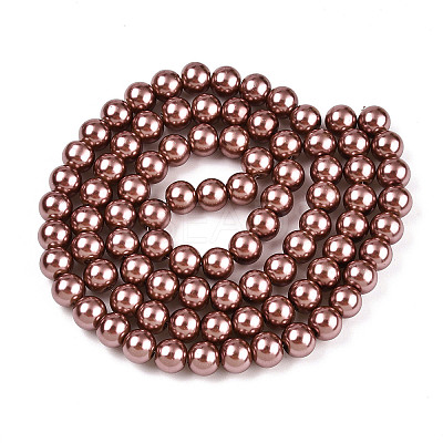 Baking Paint Pearlized Glass Pearl Round Bead Strands LS-HY-Q003-10mm-92-1
