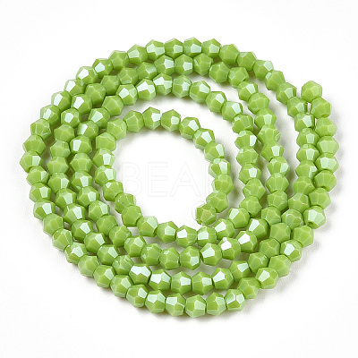 Opaque Solid Color Electroplate Glass Beads Strands EGLA-A039-P2mm-A21-1