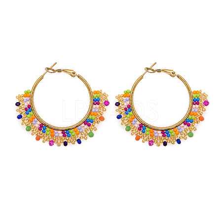Stainless Steel Hoop Earrings OL6632-1-1