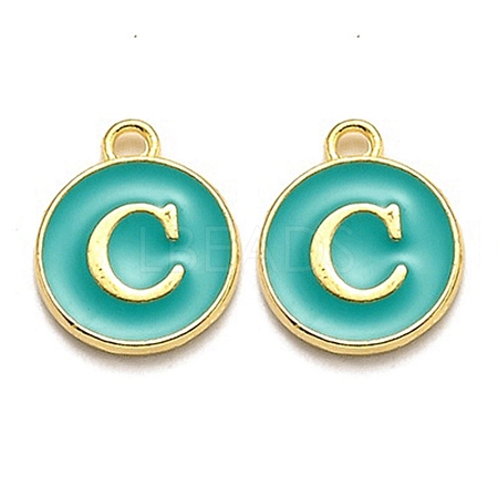 Golden Plated Alloy Enamel Charms X-ENAM-Q437-15C-1