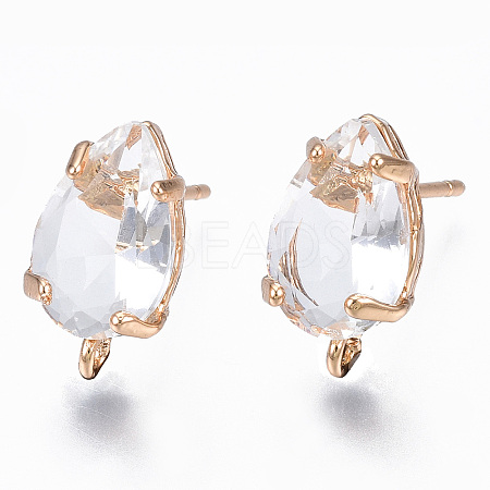 Transparent Brass Stud Earring Findings KK-S365-005-A01-1