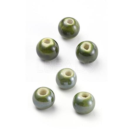 Glazed Porcelain Beads PORC-D001-10mm-11-1