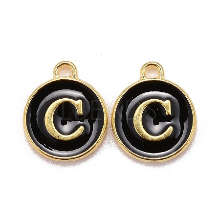 Golden Plated Alloy Charms LS-X-ENAM-S118-02C-1