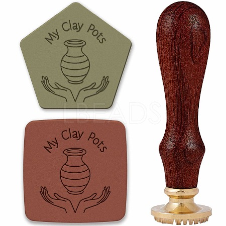Brass Clay Seal Stamp Set DIY-WH0577-001-1