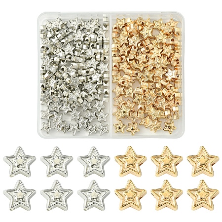 250Pcs 2 Colors CCB Plastic Beads CCB-FS0001-10-1