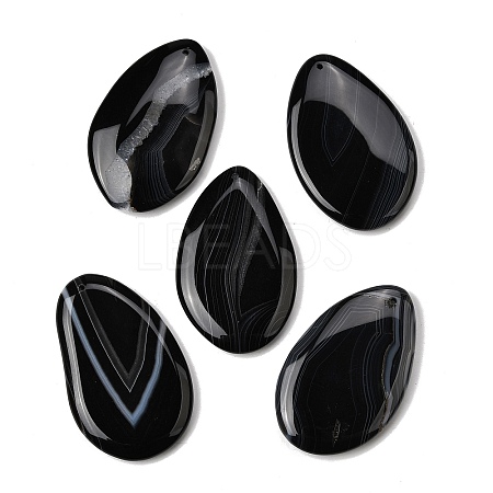 Natural Black Banded Agate(Dyed & Heated) Big Pendants G-F820-05A-09-1