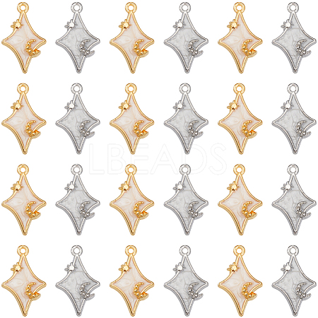 32Pcs 2 Colors Alloy Enamel Pendants ENAM-SC0005-63-1