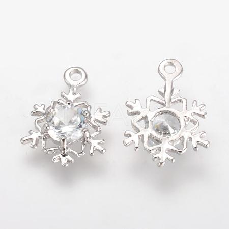 Alloy Cubic Zirconia Pendants ZIRC-S056-01-1