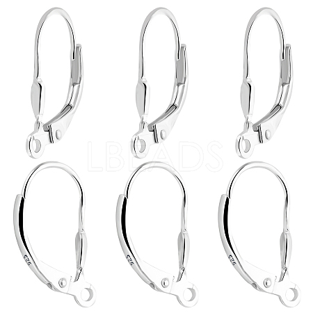 Beebeecraft 4 Pairs 925 Sterling Silver Leverback Hoop Earring Findings STER-BBC0001-84-1