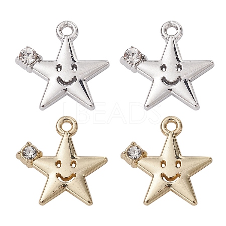 4Pcs 2 Colors Rack Plating Alloy Rhinestone Pendants FIND-YW0003-59-1