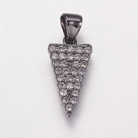 Brass Cubic Zirconia Pendants KK-P134-18B-1