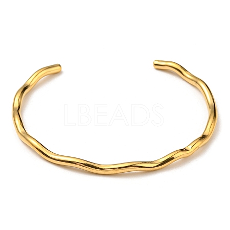 Ion Plating(IP) 304 Stainless Steel Cuff Bangles BJEW-H323-01G-1