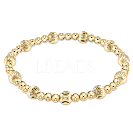 Bohemia Brass Round Beaded Stretch Bracelets TK0566-13-1