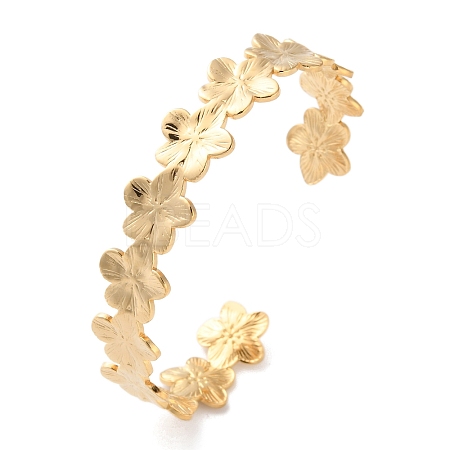 304 Stainless Steel Cuff Bangles for Women BJEW-K263-05G-06-1