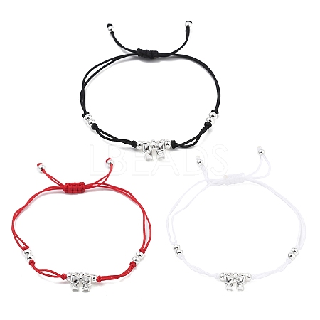 3Pcs Nylon Thread Braided Bead Bracelets BJEW-JB11212-1