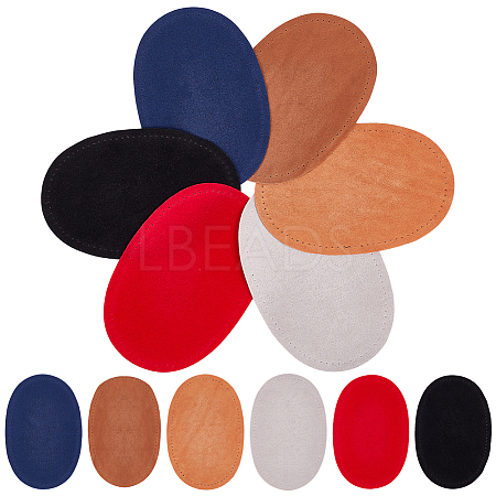   6 Pairs 6 Colors PU Leather Sew on Repair Patches PATC-PH0001-01-1
